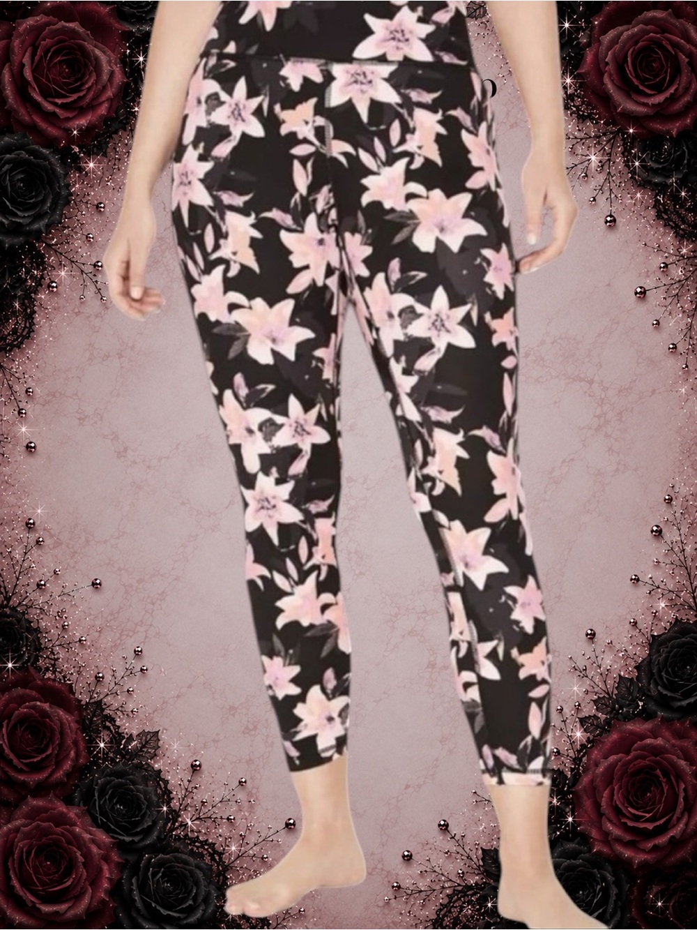 HTF Victoria’s Secret VSX Black/Pink Lily Flow Sweat On Point Exposed Legging